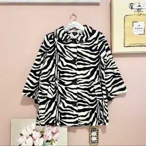 Dillard’s | Faux Fur Zebra Coat